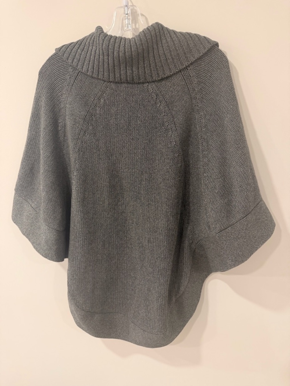 Cotton by Autumn Cashmere 100% Cotton Zip Up Poncho Sweater Charcoal Grey Small - Picture 5 of 13
